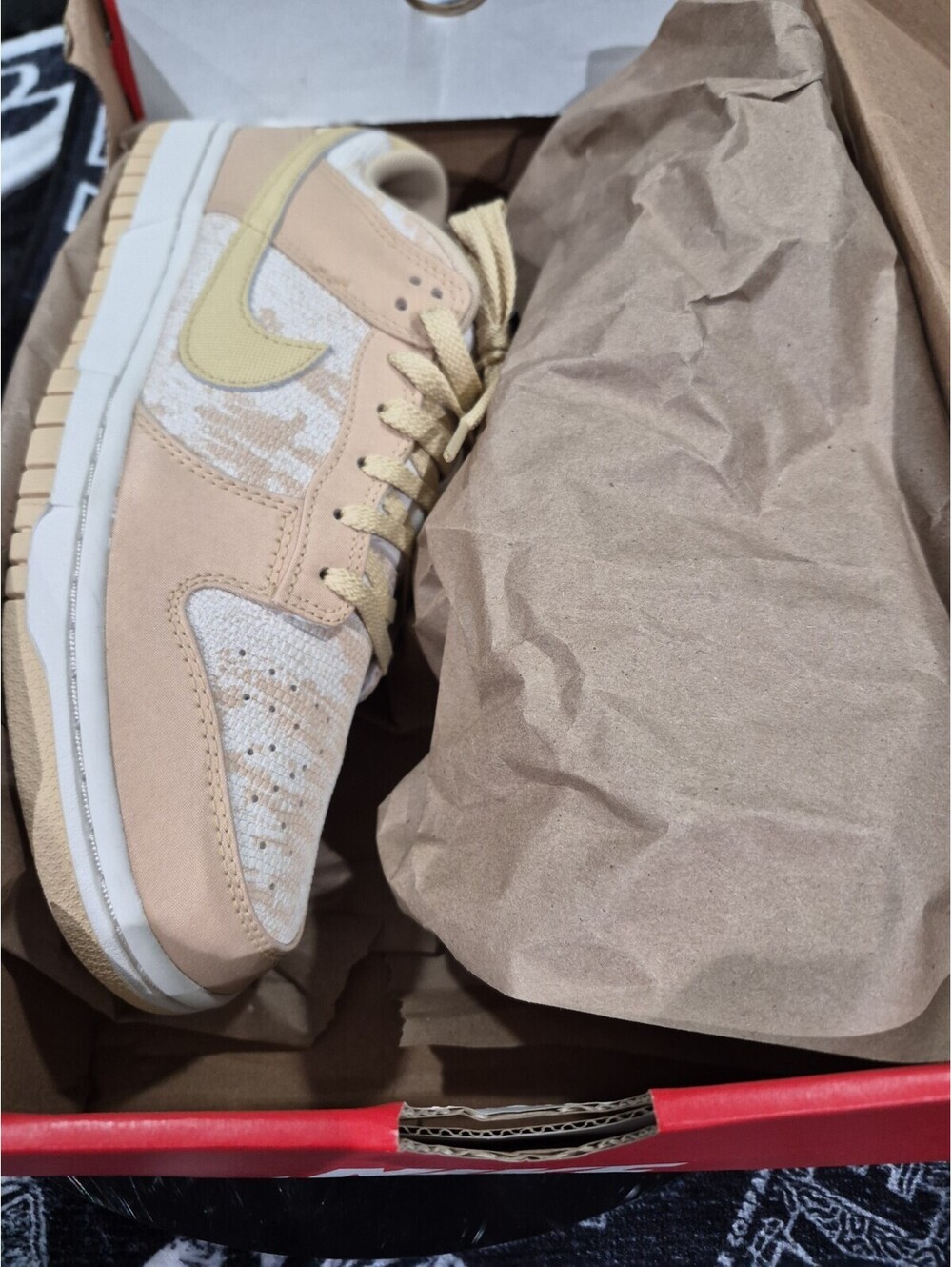 Nike Dunk Low Light Orewood Snakeskin Men’s Low Top Sneakers Lace Up HJ5777-101 - Picture 9 of 9
